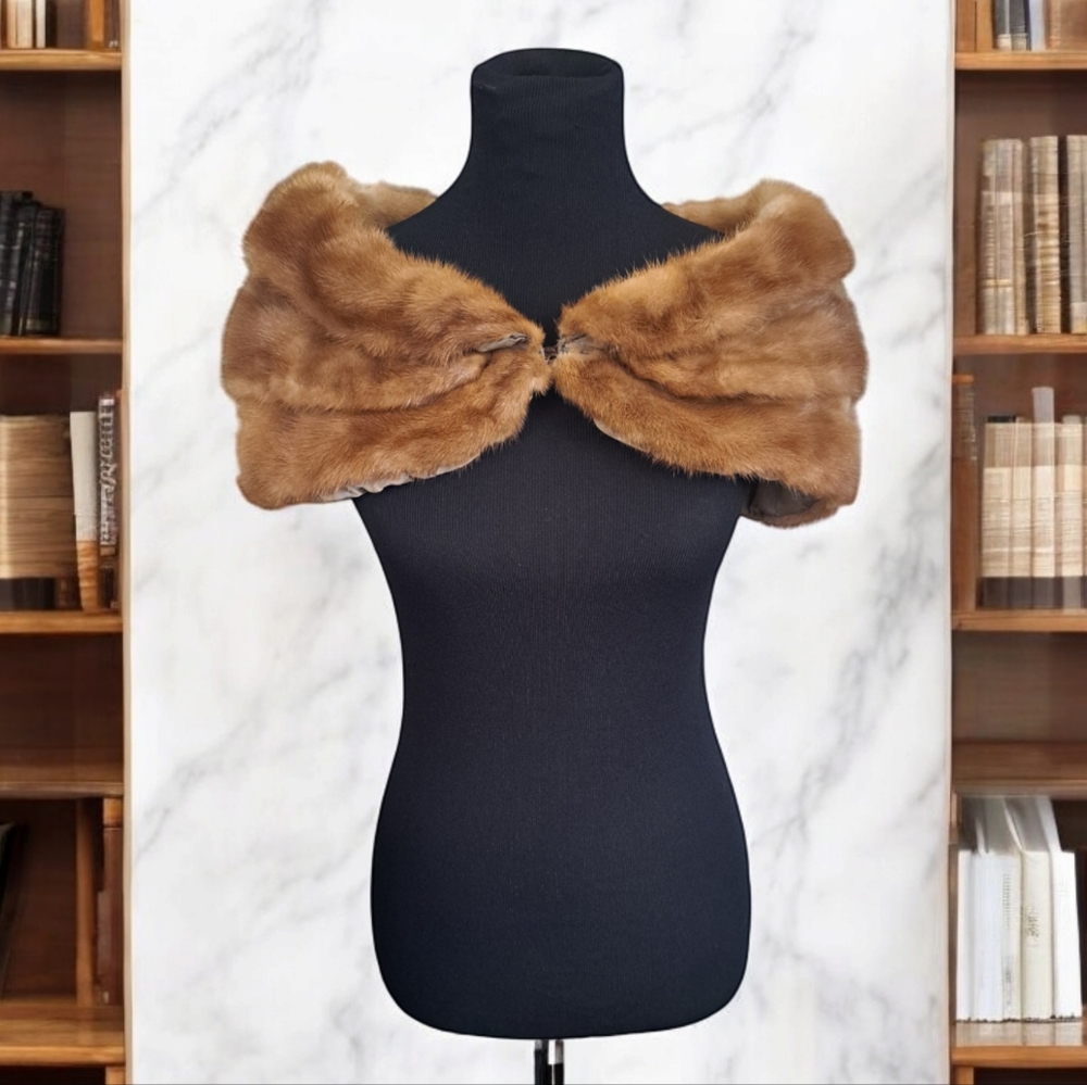 Creation Laflamme vintage recycled fur cape shawl scarf Made in Canada